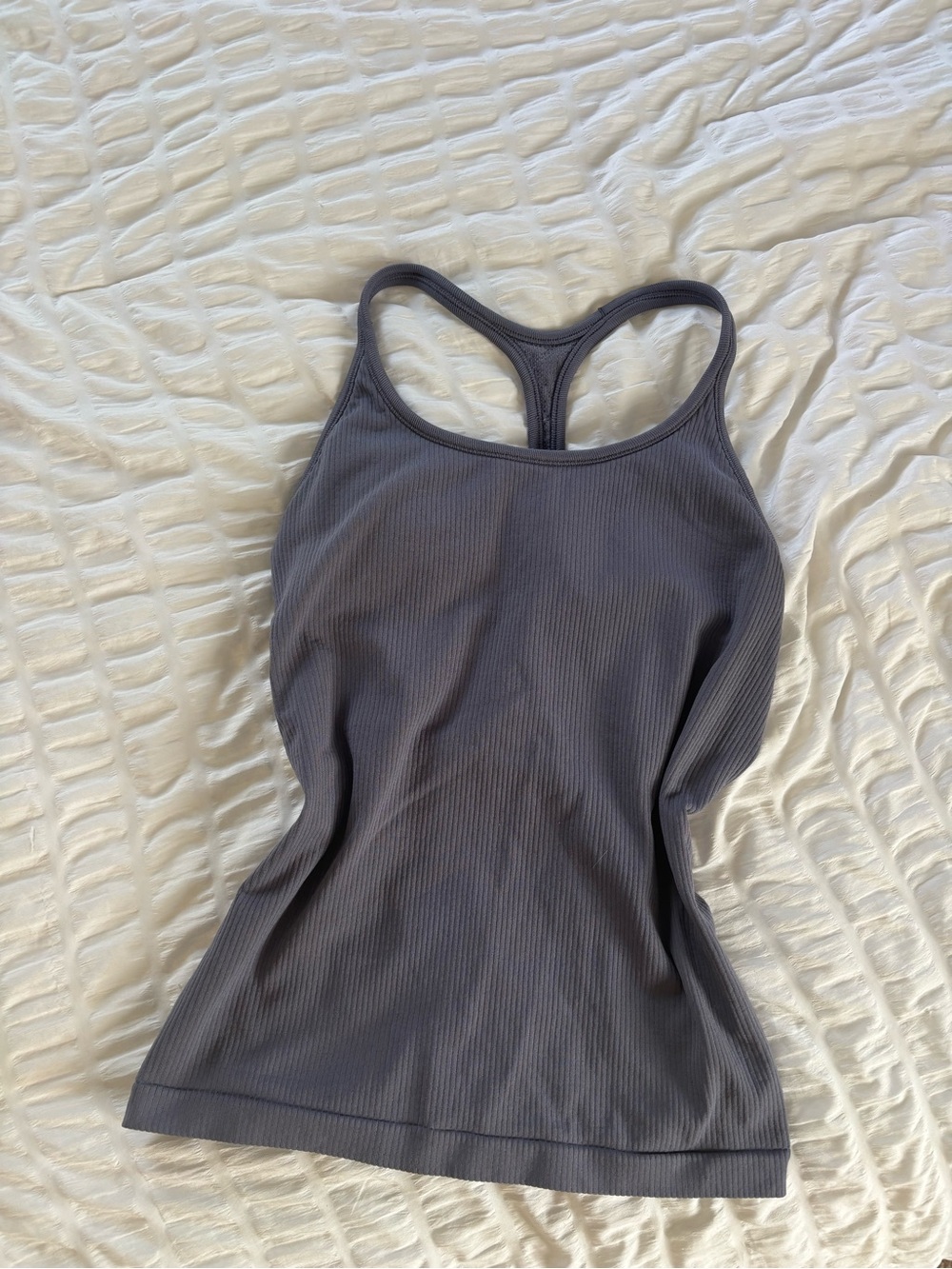 Athleta Ribbed Racerback Tank - Charcoal Gray